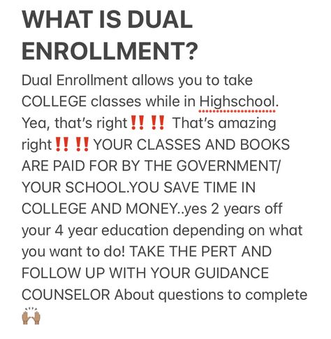 Dual Enrollment High School Students, Dual Enrollment Tips, Dual Enrollment Aesthetic, Dual Enrollment, High School Study, Studying Tips, High School Survival, High School Hacks, Academic Validation