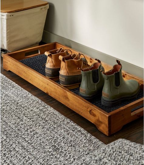 Storage | Home Goods at L.L.Bean Shoe Tray, Wall Cubbies, Wall Shelf With Hooks, Boot Organization, Home Goods Furniture, Boot Tray, Pine Coffee Table, Boot Rack, Boot Storage