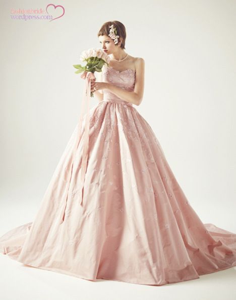 Japanese Wedding Dress, Chapel Train Wedding Dress, Pink Ball Gown, Japanese Wedding, Wedding Dresses 2014, Pink Wedding Dress, Pink Wedding Dresses, Ceremony Dresses, Wedding Dress Pictures