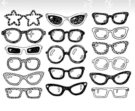 Sunglasses Doodle, Sunglasses Tattoo, How To Draw Glasses, Sunglasses Drawing, Glasses Drawing, Glasses Illustration, Fashion Knowledge, Decorate Room, Glasses Tattoo