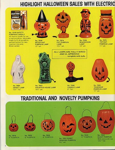 Vintage Halloween Blow Mold catlog Candy Buckets, Halloween History, Halloween Blow Molds, Vintage Halloween Images, Pumpkin Bucket, Halloween Collectables, Vintage Halloween Decorations, Halloween Vintage, Halloween Images