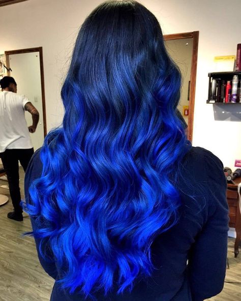 Bright Blue Hair, Rich Brown Hair, Blue Ombre Hair, Vivid Hair Color, Dyed Hair Inspiration, Beautiful Hair Color, Pretty Hair Color, Midnight Sky, Hair Color Blue