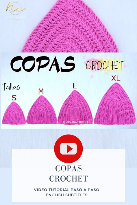 Aprende a tejer copas para tops, vestidos de baño y más... #crochet #tejer #toptejido #blusatejida #comotejer #howtocrochet #crocheting #topcrochet #crochettop #aprendeatejer #comotejer #copascrochet #copas #bracup #pasoapaso #ganchillo #copastejidas Crochet Bikinis Free Patterns, Ladies Cardigan Knitting Patterns, Crochet Beach Wear, Crochet Bra, Crochet Crop Top Pattern, Crochet Ladies Tops, Easy Crochet Baby, Crochet Swimwear, Crochet Videos Tutorials