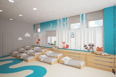 Daycare Room Ideas, Toddler Projects, Preschool Designs, Daycare Design, Infant Classroom, Daycare Room, Bed Interior, Kindergarten Design, Activity Room