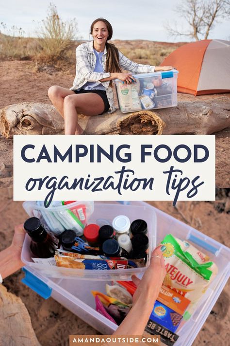 Camping organization is really easy with these tips! When you go camping, you want things to be as simple as possible, right? With this way of organizing your camping food into a bin, you’ll always know where to find things and keep the rodents out. This is one of the best camping hacks for your camping gear and food! #camping Camping Pantry, Camping Hacks Food, Pantry Bin, Camping Hacks Diy, Camping Organization, Boat Food, Family Camping Trip, Lake Food, Easy Camping