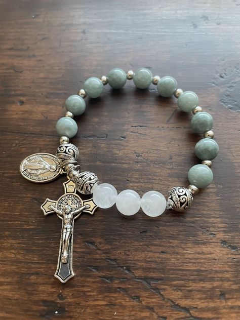 Decades Of The Rosary, Catholic Rosary Bracelet, Bracelet Rosary, Catholic Bracelet, Rosary Jewelry, Decade Rosary, Rosary Prayer, Jewerly Beads, Indie Jewelry