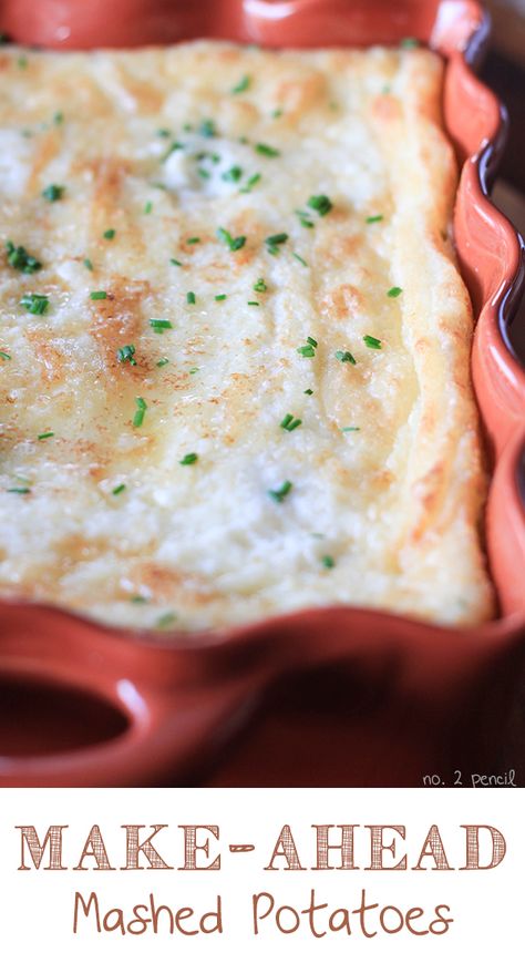 Make-Ahead Mashed Potatoes Recipe ~ Says: You can prepare them a day or two ahead of time, refrigerate them, then bake them on the day of. It’s a great time saver, and these mashed potatoes are absolutely incredible. Creamy and buttery, with a slightly crunchy golden crust on top. These make-ahead mashed potatoes are truly heavenly. Make Ahead Mashed Potatoes, Buttery Mashed Potatoes, Minced Meat, Half And Half, Side Recipes, Food Cooking, Vegetable Side Dishes, Vegetable Dishes, Recipes Food