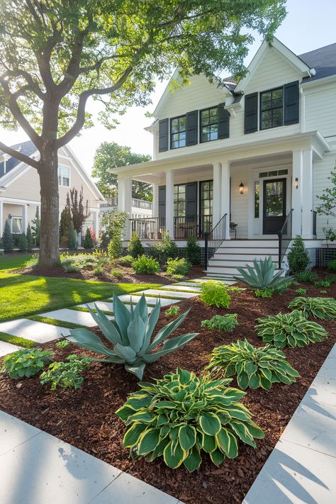 Charleston Landscaping Front Yard, Simple Front Yard Landscaping Ideas Diy, Front Yard Landscaping Texas, Flowers In Front Of House, Front Yard Aesthetic, Texas Front Yard Landscaping Ideas, Flower Beds In Front Of House, Mulch Front Yard, Low Maintenance Landscape Ideas