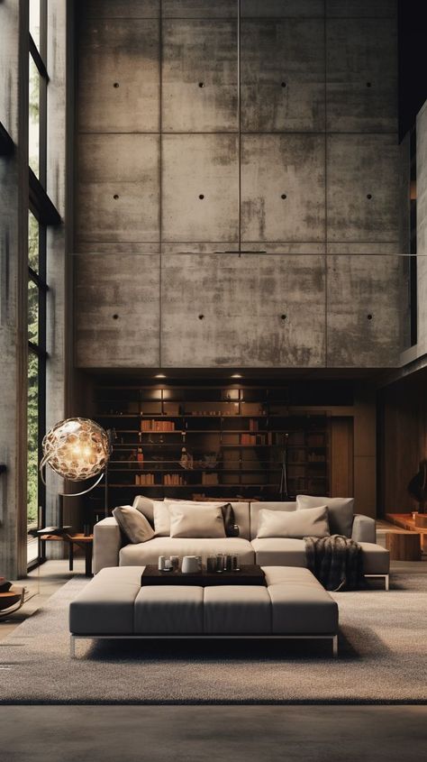 Brutalist Interior Design Brutalist Living Room, Brutalist Interior Design, Phoenix Rising From The Ashes, Brutalist Interior, Rising From The Ashes, Brutalist Design, Geometrical Shapes, Phoenix Rising, Smart Home Design