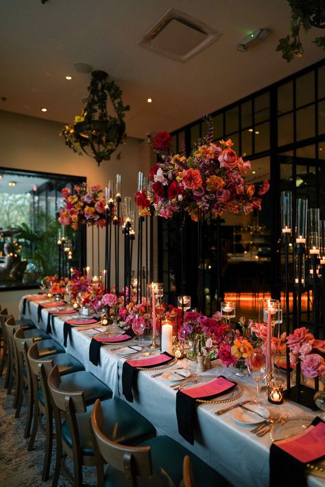 This moody bold, colorful tablescape is to die for! @blushfloralco_ you are amazing! * * * * * #houstonengagementsession #engagementphotos #weddinginspiration #weddingphotography #wedding #weddingday #bride #weddingdress #weddingphotographer #fineartphotography #weddingplanner #2025bride #weddingflowers #weddingtablescape #documentaryweddingphotographer #blacktiewedding #bridal #weddingdecor #weddinginspo #houstonphotographer #fineartwedding #houstoneventvenue #houstonweddingphotographer #l... Margarita Photography, Houston Photography, Houston Wedding Photographer, Houston Wedding, Black Tie Wedding, Wedding Tablescapes, Documentary Wedding, You Are Amazing, Rehearsal Dinner