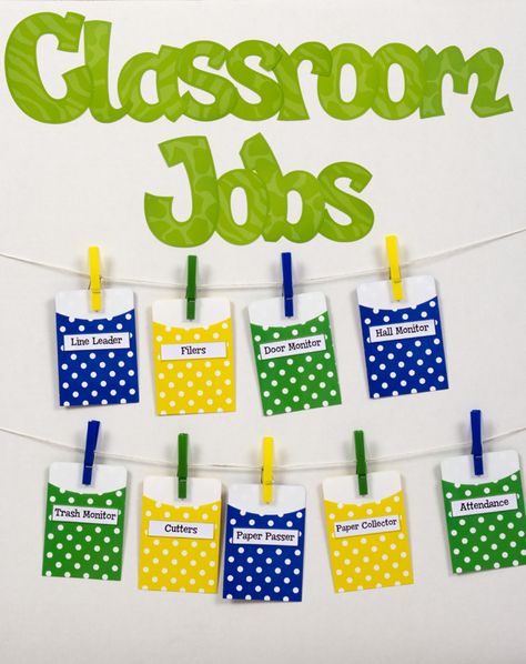 Preschool Jobs, Classroom Job Chart, Preschool Charts, Classroom Economy, Classroom Helpers, Library Pockets, Classroom Charts, Job Chart, School Displays