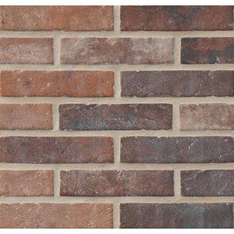 MSI Capella Brick Look 2" x 10" Matte Porcelain Floor and Wall Tile & Reviews | Wayfair Grey Grout, Reclaimed Brick, Brick Backsplash, Tile Saw, Brick Flooring, Brick Tiles, Porcelain Floor, White Brick, Painted Brick