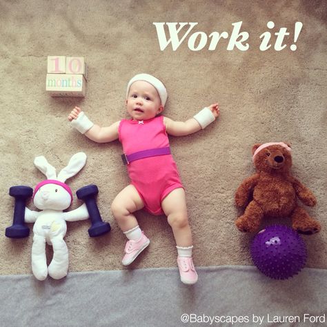 Work it! Baby workout photo, baby weekly photo, bunny, bear, gym baby Baby Gym Photoshoot, One Week Old Photoshoot, Newborn Boxing Photoshoot, Work Out With Baby, Baby Boxing Photoshoot, Photoshoot For Baby, Photoshoot With Baby, Baby Holiday Photos, Gym Photoshoot