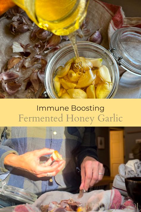 Fermented garlic in honey is a delicious and easy immune booster that can be made easily at home. The fermentation process not only creates a unique flavor to the garlic but also preserves it. #fermentedhoneygarlic #immunebooster #honeygarlic #fermentedgarlic #garlichoney Garlic In Honey, Fermented Honey Garlic, Fermented Garlic, Garlic Breath, Fermented Honey, Immune Booster, Honey Recipes, Immunity Booster, Vegetarian Paleo