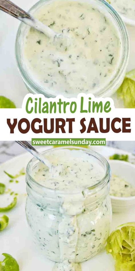 Cilantro Lime Greek Yogurt Sauce, Greek Yogurt Cilantro Lime Dressing, Cilantro Lime Crema Greek Yogurt, Yogurt Lime Dressing, Greek Yogurt Enchilada Sauce, Lime Crema Recipe Greek Yogurt, Mexican Greek Yogurt Sauce, Greek Yogurt Lime Crema, Yogurt Dip For Chicken