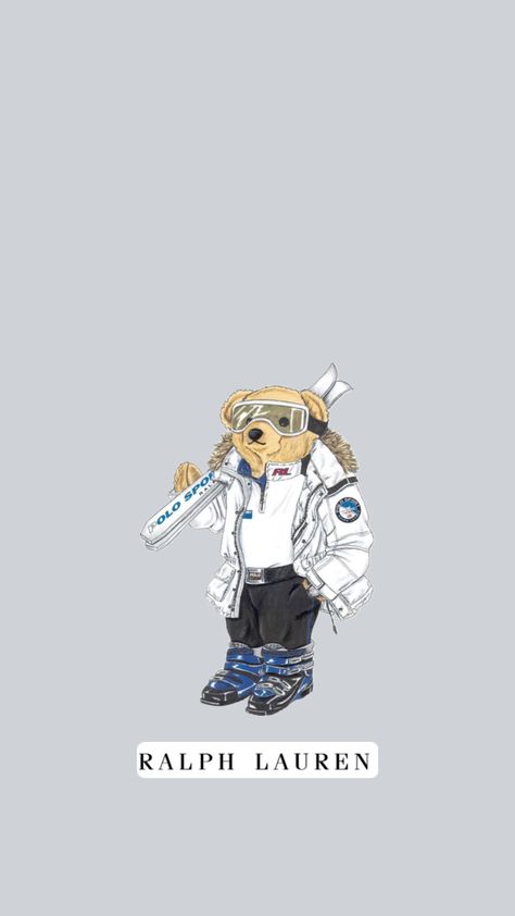 #ralphlauren #skiing #wallpaper #bear #lockscreen #backround #fyp #aesthetic Bear Lockscreen, Skiing Wallpaper, Polo Bear Ralph Lauren, Ralph Lauren Aesthetic, Simplistic Wallpaper, Teddy Bear Wallpaper, Fyp Aesthetic, Phone Wallpaper Patterns, Polo Bear