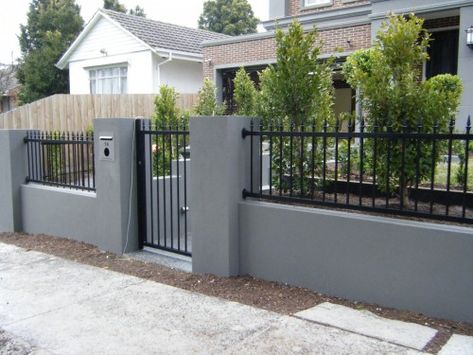 House Fences And Gates, Modern Gates, Fence And Gate, Coffee House Design, Fence Wall Design, Fence Gate Design, Modern Fence Design, Modern Gate, House Fence Design