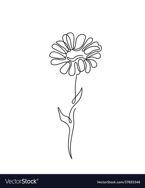 Chamomile Flower, Daisy Art, Flower Outline, Easy Canvas, Easy Canvas Art, Botanical Design, Chamomile Flowers, Flower Svg, Simple Flowers