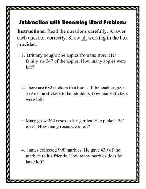 3 Digit Subtraction with Renaming Word Problems worksheet Story Sums Class 2, 3 Digit Addition Word Problems 2nd Grade, Addition And Subtraction Word Problems 2nd Grade, Subtraction Word Problems 3rd Grade, 3 Digit Subtraction Word Problems, Subtraction Worksheets Grade 3, Subtraction Word Problems 2nd, Subtraction Worksheets For Grade 2, Word Problems 3rd Grade