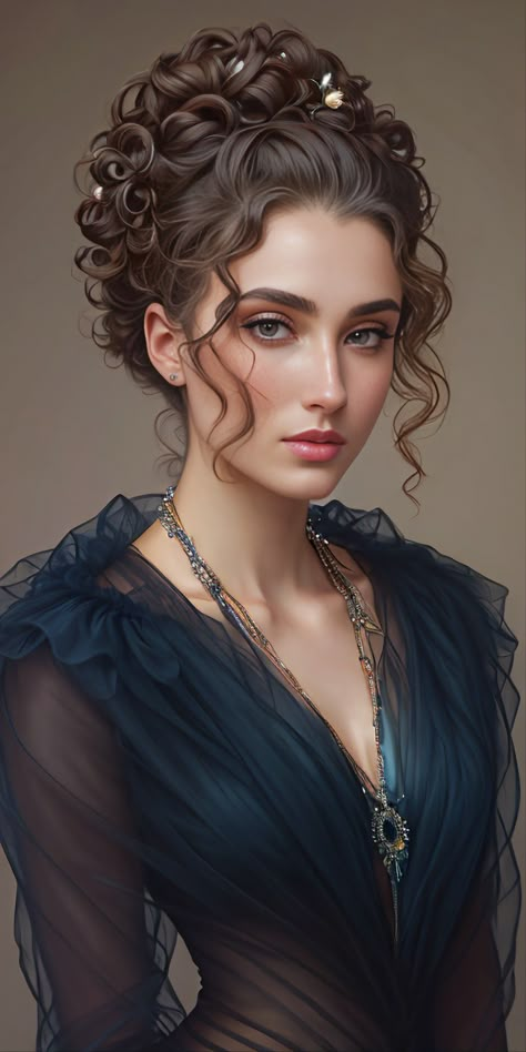 Created with ❤️ and AI. DM for HQ prints. Brunette Characters, Medieval Lady, Vsco Wallpaper, Preppy Wallpapers, Princess Illustration, High Fashion Makeup, Dance Paintings, Skin Retouching, Fantasy Princess