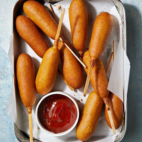 Air-Fryer Corn Dogs Spicy Barbecue Sauce Recipe, Steak Diane Recipe, Meatless Chicken, Air Fryer Corn, Vegan Ravioli, Corn Dog Muffins, Vegan Gingerbread, Impossible Burger, Barbecue Sauce Recipes