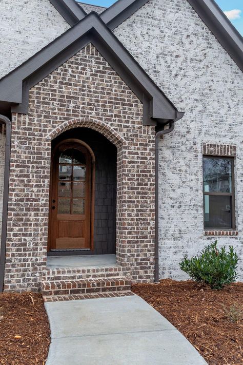 WHITE BRICKS | White Brick by General Shale White Bagged Brick Exterior, General Shale Brick Colors, Red Brick White Mortar Exterior, Red Brick White Wash, Brick Houses Painted White, General Shale Brick, Red Brick Painted White, Gray Whitewash Brick, White Exterior Paint Colors