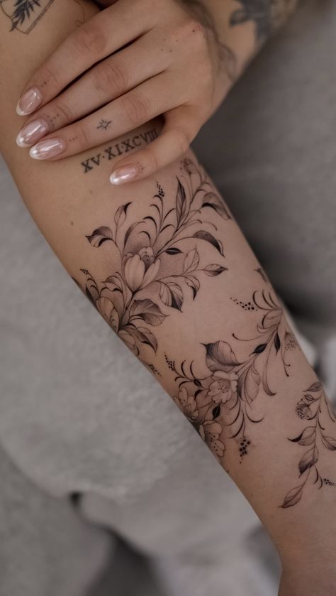 Tattoo uploaded by Ion Caraman • Floral wrap Women Arm Wrap Tattoo, Wildflower Wrap Tattoo, Floral Quarter Sleeve Tattoo For Women, Family Birth Flower Vine Tattoo, Script Cover Up Tattoo, Floral Arm Sleeve Tattoos For Women, Floral Wrap Tattoo, Flower Vine Tattoo Arm Sleeve, Vine Wrap Tattoo