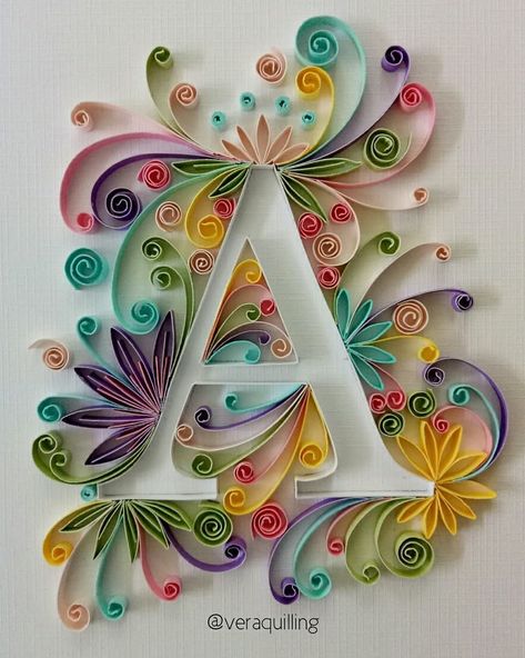 Typographic Artwork, Quilling Letters, Arte Quilling, Art Quilling, Desain Quilling, Stylish Alphabets, Paper Quilling Patterns, Quilled Paper Art, Quilled Creations