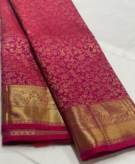 “Radiate elegance and tradition on your special day with our exquisite pure Kanchi bridal silk sarees! Intricately woven with love and care, these masterpieces showcase the finest quality of silk and craftsmanship. Perfect for the modern bride who desires a timeless and sophisticated look. Whatsapp +91-9994949433 #KanchiBridalSilk #PureSilkSaree #BridalWear #WeddingSaree #SouthIndianBride #TraditionalElegance #BridalFashion #SareeLove #SilkSaree #BrideToBe #WeddingInspo #IndianWedding #Bri... Golden Saree, Kanjivaram Sarees Silk, Bridal Lehenga Designs, Traditional Silk Saree, Silk Saree Kanchipuram, Sarees Silk, Bridal Silk Saree, Wedding Saree Indian, Pure Silk Saree