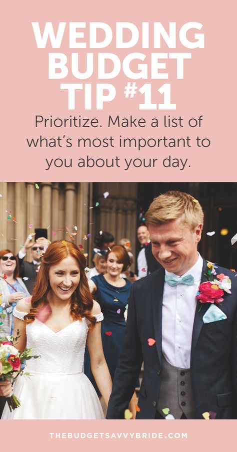 Wedding Budget Tip #11: Prioritize what is most important to you. Free Wedding Planning Checklist, Tips To Save Money, Make A List, Priorities List, Event Planning Tips, Peaches And Cream, Flower Shops, Wedding Budget, Artistic Wedding