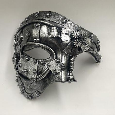 Steampunk Phantom Masquerade Half Face Mask – Go Steampunk Punk Costume Halloween, Phantom Masquerade, Steampunk Mode, Phantom Mask, Punk Costume, Moda Steampunk, Mask Ball, Mode Steampunk, Steampunk Mask