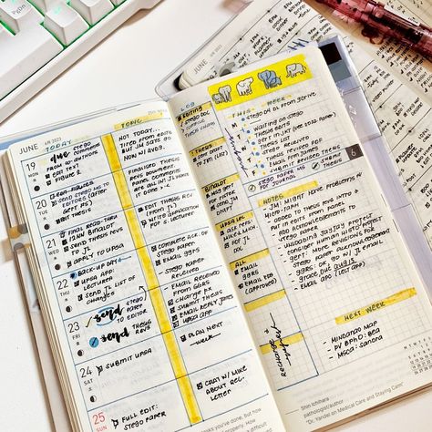 Kinbor Weekly Planner, Weekly Planner Layout Ideas, Hobonichi Weeks Layout Ideas, Hobonichi Weeks Layout, Planner Layout Ideas, Minimalistic Journal, Aesthetic Productivity, Weekly Planner Ideas, Planner Spread Inspiration