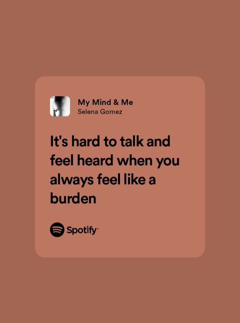 My Mind And Me Lyrics Selena, Deep Meaning Song Lyrics, My Mind And Me Selena Gomez Lyrics, Selena Gomez Spotify Lyrics, Spotify Card, My Mind And Me, Unusual Words, Spotify Lyrics, Iphone Pictures