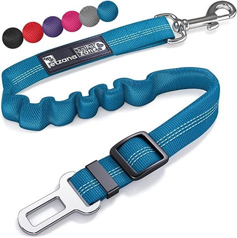 Seat Belt for Dogs with Elastic Bungee Buffer | Car Travel Accessories for Dogs Adjustible, Elastic (Blue) Dog Car Booster Seat, Dog Car Travel, Dog Car Harness, Dog Hammock For Car, Dog Car Seat Belt, Dog Travel Accessories, Accessories For Dogs, Car Harness, Car Travel Accessories