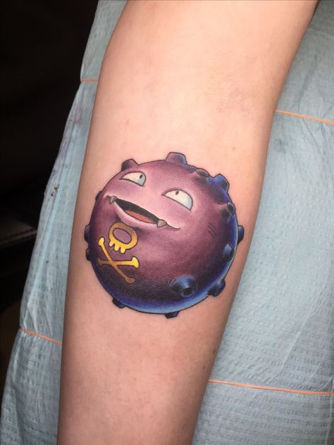 Koffing tattoo Koffing Pokemon Tattoo, Pikachu Tattoo Design, Pikachu Tattoo, Video Game Tattoos, Pokemon Tattoo, Gaming Tattoo, Tattoo Cover-up, First Tattoo, Tattoos For Guys