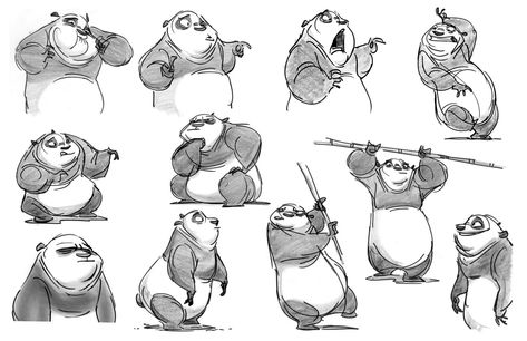 Toby Shelton: stuff i did: Rough Po Sketches (Kung Fu Panda) 2003 Panda Sketch, Expression Sheet, Panda Drawing, Cartoon Drawings Of People, Animation Character, Model Sheet, Character Sketches, Character Poses, Kung Fu Panda