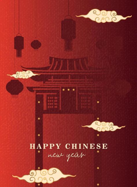 Colored chinese new year poster Vector New Year Poster, Chinese New Year Poster, Year Poster, Vector Poster, New Years Poster, Happy Chinese New Year, Festival Posters, Environment Design, Chinese New Year