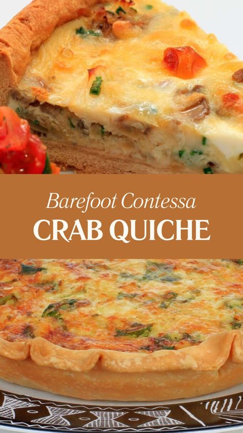 Barefoot Contessa Crab Quiche Seafood Quiche Recipes Crab Meat, Crab And Shrimp Quiche, Seafood Quiche Recipes Shrimp, Recipes With Fresh Crabmeat, Christmas Quiche Recipes Easy, Quiche Recipes Easy Dinners, Seafood Quiche Recipes, Crab Quiche Recipes, Crabmeat Quiche