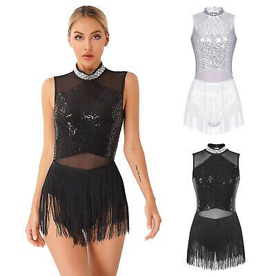 Trendy Fashion Womens Sequin Fringed Latin Jazz Dance Leotard Dress Backless Ballroom Costume, Fashion Women's Dresses Jazz Outfit Dance, Cell Block Tango Costume, Jazz Solo Costumes, Jazz Dance Costumes Sassy, Fringe Dance Costume, Jazz Dance Dress, Jazz Outfits, Dance Jazz, Sing Sing