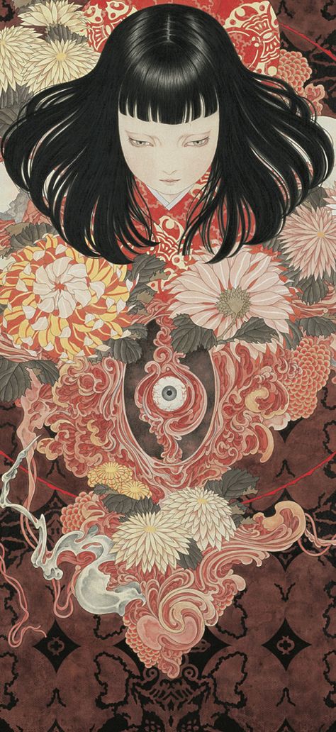 Takato Yamamoto, Japanese Art Modern, Japanese Horror, Japanese Illustration, Dark Art Illustrations, Korean Art, Wow Art, Japan Art, Beautiful Fantasy Art