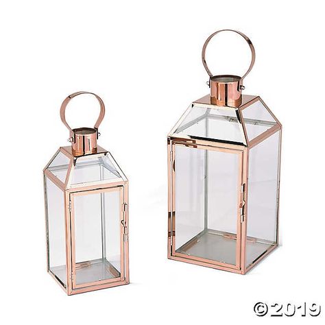 If you're searching for the perfect DIY home or wedding centerpieces, these lovely lanterns will do the trick. Add your own battery-operated tea lights, ... Cheap Wedding Table Centerpieces, Wedding Lantern, Beautiful Wedding Centerpiece, Copper Lantern, Battery Operated Tea Lights, Mini Wine Bottles, Centerpiece Wedding, Copper Wedding, Wedding Floral Centerpieces