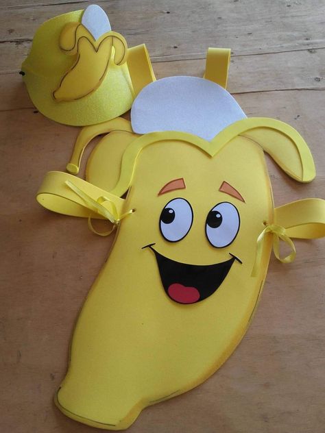 Banana Crafts For Kids, Fruit Fancy Dress, Banana Crafts, Fancy Dress Costumes Kids, Banana Costume, Fancy Dress Competition, Fruit Crafts, Apple Craft, Diy Costumes Kids