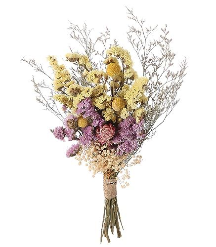 Botius 17" Natural Mixed Dried Flowers Bouquet Real Dried Lover Grass, Myosotis, Daisy, Craspedia Billy Balls Floral Arrangements for Boho Home Wedding Table Vase Décor Wedding Table Vases, Dried Flowers Bouquet, Billy Balls, Warm Decor, Dry Plants, Table Vase, Small Bouquet, Dried Flower Bouquet, Dried Flower Arrangements