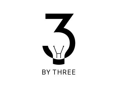 by three...Logo-Identity- Oliver Barrett Design-Art Direction Logo Typo, Three Logo, Hand Lettering Logo, Gfx Design, Negative Space Logos, Clever Logo, Typo Logo, Typographic Logo, Logotype Design