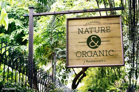 Wooden signboard at a gate mockup | premium image by rawpixel.com Signage Mockup, Container Coffee Shop, Wooden Logo, Wooden Signage, Bakery Sign, Nature Logo, Sign Board Design, Wood Logo, Wall Logo