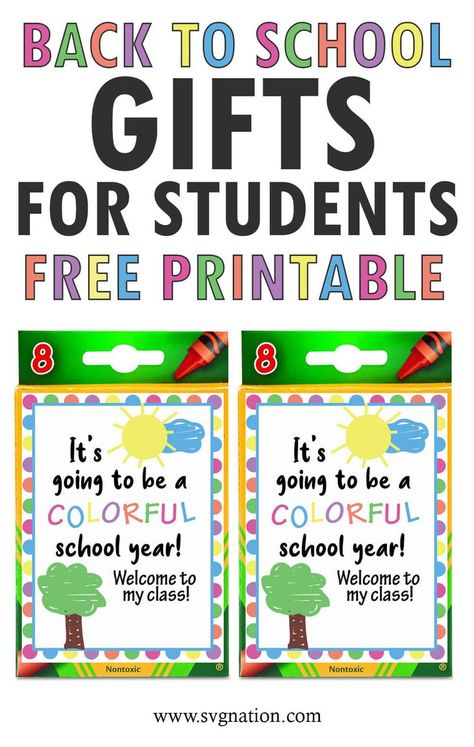 Crayon Gift Tag Free Printable, Crayon Labels Free Printable, Open House Treats For Students Free Printable, Welcome Back To School Gifts For Students, Preschool Welcome Gifts, Back To School Student Gift Ideas Preschool, Meet The Teacher Gifts For Students Free Printable, Welcome Back To School Printables Free, Back To School Gifts For Students Ideas