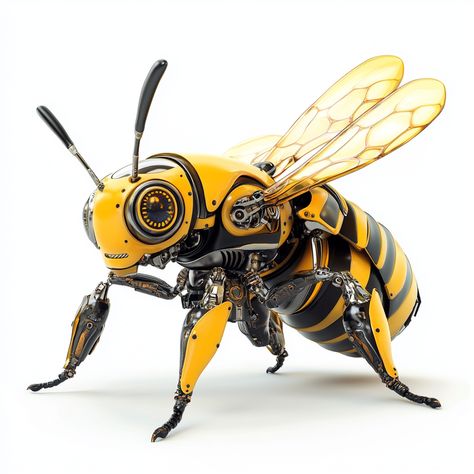 🐝✨ Meet the cutest little Bee-bot! This adorable robotic insect combines the beauty of nature with the ingenuity of technology. 🤖💛 Perfect for nature lovers and tech enthusiasts alike, this cyborg-inspired model brings a buzz of creativity to your space! 🐾🌼 Who else loves the blend of the organic and mechanical? Share your thoughts below! 💬🥰 #BeeRobot #TechMeetsNature #CyborgCreativity... Into The Future, Yellow And Black, Nature Lovers, Nature Lover, Black Stripes, The Cutest, Bugs, The Future, Insects