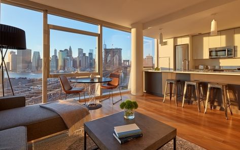 Nyc Home, Dumbo Brooklyn, Apartment View, Apartment Goals, Dream Apartment Decor, Future Apartment Decor, Downtown Vancouver, Apartment Aesthetic, Luxury Apartment