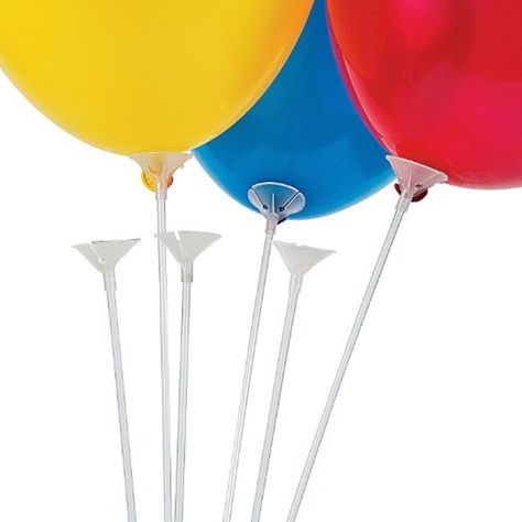 Amazon.com: 12 Plastic Balloon Sticks 24" Long Sticks and 12 balloon Cups: Everything Else Balloon Stick, Plastic Balloons, Transparent Balloons, Large Balloons, Colourful Balloons, May Flowers, Party Packs, Latex Balloons, Balloon Garland