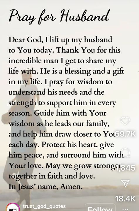 Prayer To My Husband, Prayer Over Husband, My Husband Is My Blessing, Words Of Affirmation For Husband, Prayers Of Healing, Prayer For My Husband, Husband Prayer, Better Mentality, God Strength